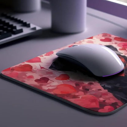 Rottweiler Mouse Pad Dog with Red Hearts Pattern Non-Slip Rubber Mouse Pad Puppy in Love Mouse Pad for Home Office Work Desk Computer Desktop Laptop for Dog Lovers