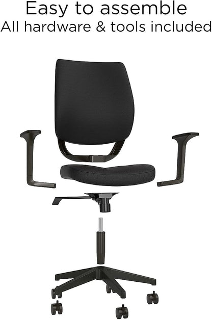 Staples Ergonomic Task Chair, Fabric, Black