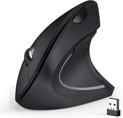 Ergonomic Mouse, 2.4G Optical Wireless Vertical Mouse with 6 Buttons - 3 Adjustable DPI 800/1200/1600 for Laptop, PC, Computer, Desktop, Notebook etc, Specially for Right-handers