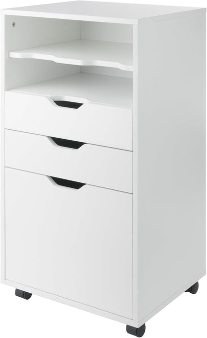 Winsome Halifax Mobile Storage Cabinet with 7 Drawers in White, Stylish & Functional Home Storage Cabinet for Filing, Kitchen Organization, Moveable Furniture for Office, Dorms, Apartments