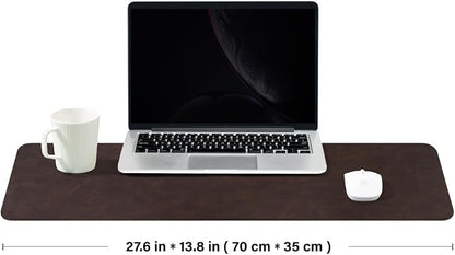 Distressed Leather Desk Mat - Non-Slip PU Desk Pad for Office and Home - Desk Organization and Accessories - Ideal for Large Mouse Pad and Desk Mats on Top of Desks(Espresso,27.6"x 13.8")