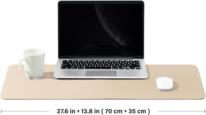 Cork Desk Mat - Dual-Sided Desk Pad for Office and Home - Desk Organization and Accessories - Ideal for Large Mouse Pad and Desk Mats on Top of Desks(Apricot,27.6"x 13.8")