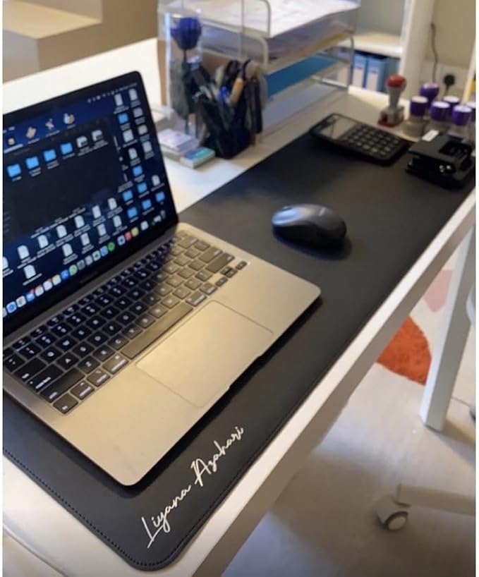 Custom Mouse Pad Premium PU Leather Personalized Mousepad Customize Desk Mat with Name Table Mat Laptop Desk Mat Personalized Your Gaming Mousepad (11.8 * 9.8 inch) (Ocean Blue)