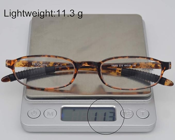 Lightweight Reading Glasses,Flexible(Memory Plastic) Readers,Unbreakable reading for Men and Women