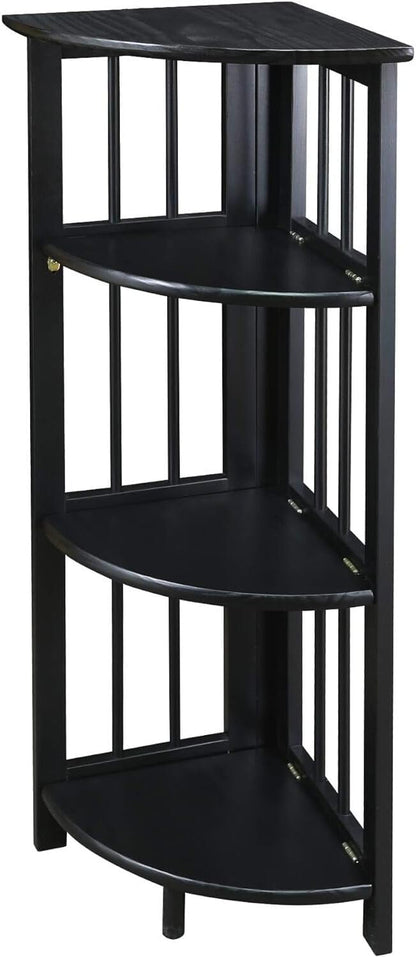 Casual Home 4 tier Corner Folding Bookcase, Black