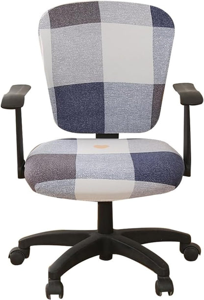 Jinzio Computer Office Chair Cover - Split Protective & Stretchable Cloth Polyester Universal Desk Task Chair Chair Covers Stretch Rotating Chair Slipcover (Blue2)