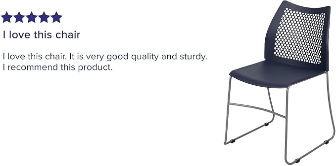 Flash Furniture Hercules Series Contoured Lobby Chairs with Air-Vent Honeycomb Backs, Ergonomic Stacking Chairs for Offices, Set of 5, Navy