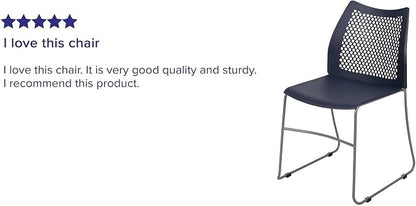 Flash Furniture Hercules Series Contoured Lobby Chairs with Air-Vent Honeycomb Backs, Ergonomic Stacking Chairs for Offices, Set of 5, Navy