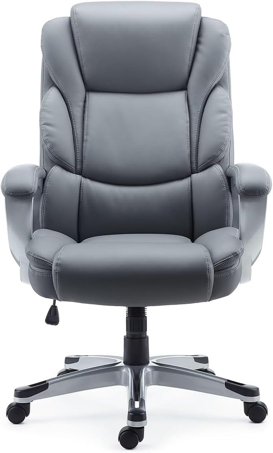 STAPLES Mcallum Bonded Leather Managers Chair Gray
