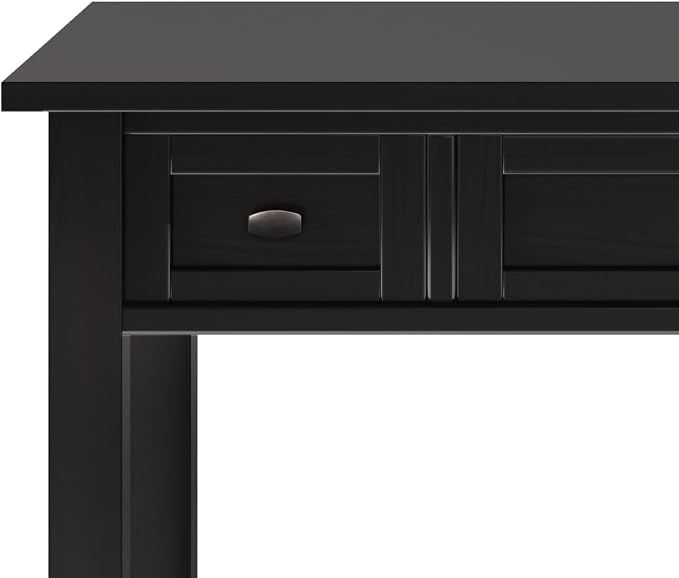 SIMPLIHOME Warm Shaker Desk - 48 Inch Wide Solid Wood Writing Desk in Hickory Brown, Transitional Home Office Computer Table for Workspace or Study with Flip-Down Keyboard Tray and 2 Drawers