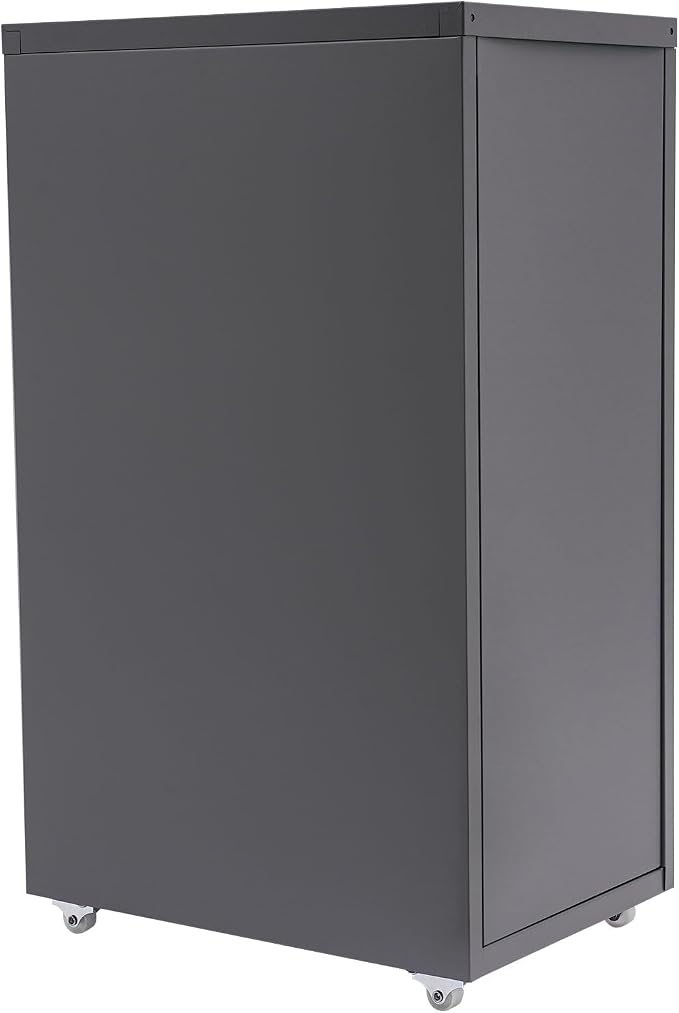 Metal Filing Cabinet with Wheels, 5 Drawers Mobile Storage Cabinet Small Printer Stand Vertical Organizer for Home Office
