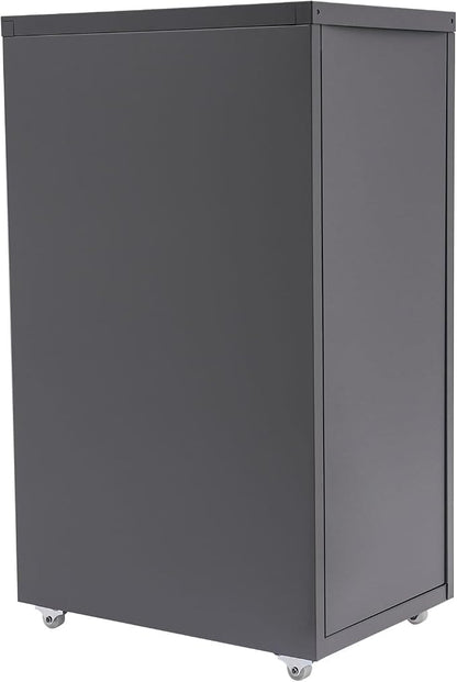 Metal Filing Cabinet with Wheels, 5 Drawers Mobile Storage Cabinet Small Printer Stand Vertical Organizer for Home Office