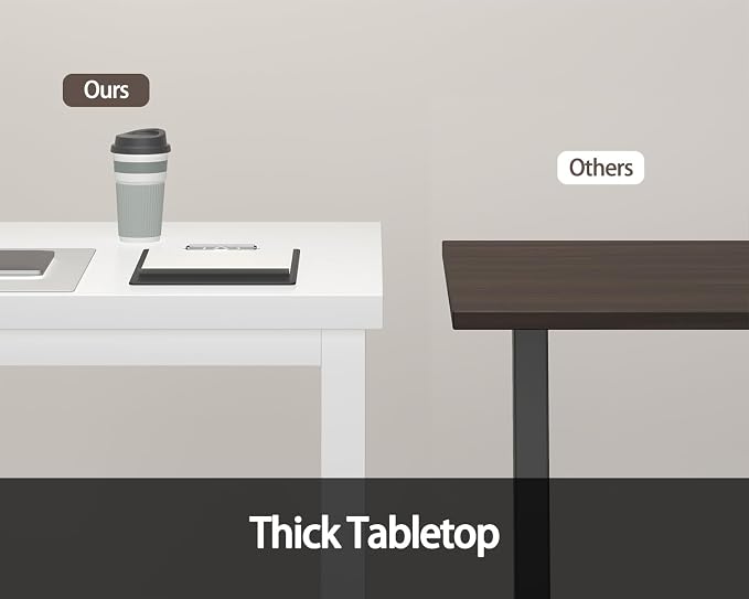 55 Inch Wooden Computer Desk with Thick Desktop - Gaming, Writing Table for Home Office, Study, Work, Student & School Use, Simple Style, White