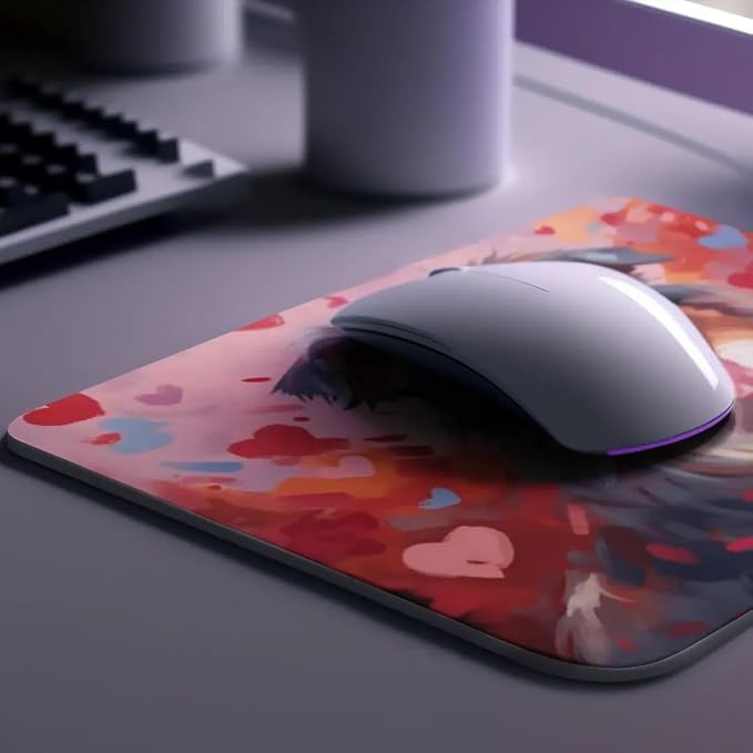 Australian Shepherd Mouse Pad Dog with Red Hearts Pattern Non-Slip Rubber Mouse Pad Puppy in Love Mouse Pad for Home Office Work Desk Computer Desktop Laptop for Dog Lovers