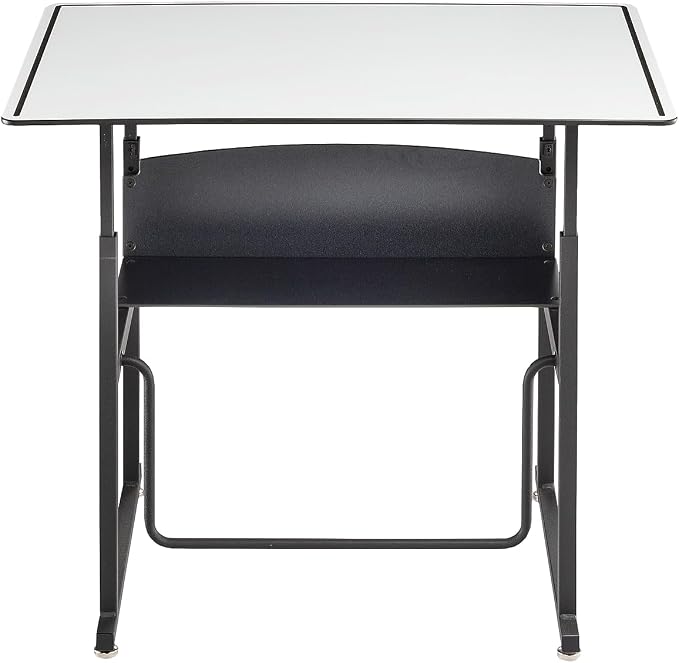 Safco AlphaBetter Adjustable-Height Desk for Active Learning for Students in Grades 3 to 12 with Swinging Pendulum Footrest, Fidget Bar, Dry Erase Desktop