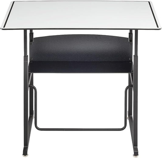 Safco AlphaBetter Adjustable-Height Desk for Active Learning for Students in Grades 3 to 12 with Swinging Pendulum Footrest, Fidget Bar, Dry Erase Desktop