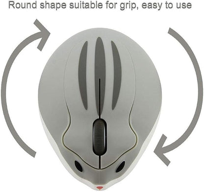 CHUYI Hamster Shape Wireless Silent Mouse Cartoon and Cute Portable Animal Optical Cordless Mice for Travel Library Computer Laptop School Kids Children Gift (Grey)
