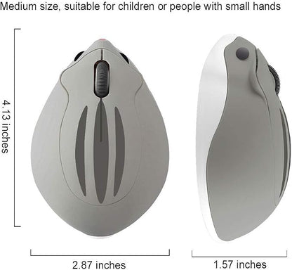 CHUYI Hamster Shape Wireless Silent Mouse Cartoon and Cute Portable Animal Optical Cordless Mice for Travel Library Computer Laptop School Kids Children Gift (Grey)
