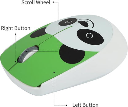 Panada 2.4GHz Wireless Cute Silent Portable Optical Mouse - 3 Adjustable DPI for Laptop, Desktop PC