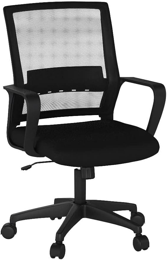 BestOffice Desk Chair for Office which is Ergonomically Made with Cushion, Armrest & Lumbar Support, Nylon (Black)