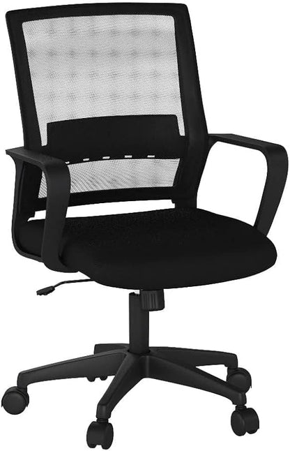 BestOffice Desk Chair for Office which is Ergonomically Made with Cushion, Armrest & Lumbar Support, Nylon (Black)