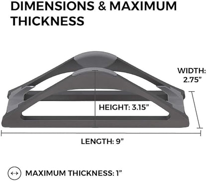 HumanCentric Vertical Laptop Stand for Desks in Space Grey, Upright Adjustable Holder to Dock Apple MacBook Stand, and Other Laptops to Organize Work & Home Office, Automatic Grip