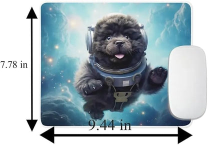 Mouse Pad Newfoundland Astronaut Dog in Space Mouse Pad Puppy floating in Space for Home Office Work Desk Computer Desktop Laptop for Dog Lovers
