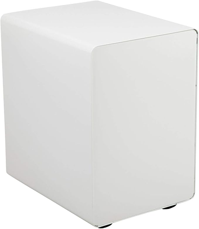 Flash Furniture Wren Ergonomic 3-Drawer Mobile Locking Filing Cabinet with Anti-Tilt Mechanism and Hanging Drawer for Legal & Letter Files, White