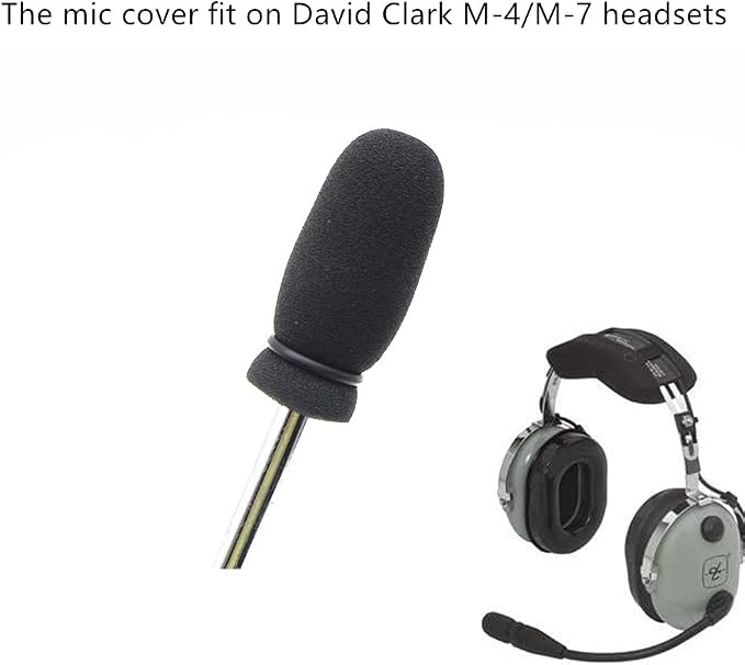 10 Pack Soft Mic Foam Covers Windscreens for David Clark M-4/M-7 Lightspeed Aviation Headsets Microphone