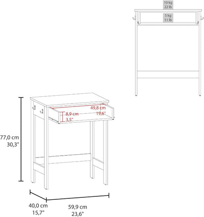Eagar Minimalist Desk - Particle Board Beige - Compact Space-Saving Design - Home Office Study Area - Modern Interior Decor
