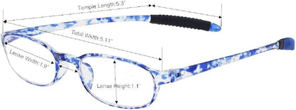 Lightweight Reading Glasses,Flexible(Memory Plastic) Readers,Unbreakable reading for Men and Women