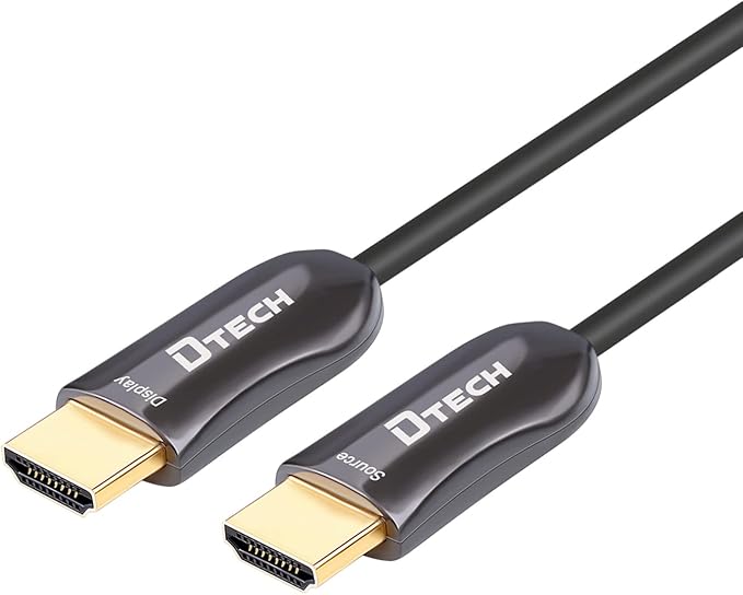 DTECH Ultra Slim 150 Feet Fiber Optic HDMI 2.0 Cable 4K 60Hz 18Gbps for in-Wall Installation 150ft Projector Laptop Computer Monitor TV Camera (46 Meters)