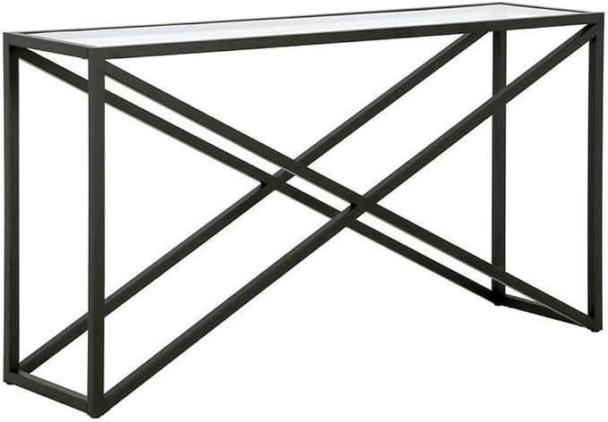 Calix 55'' Wide Rectangular Console Table in Blackened Bronze