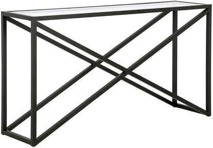 Calix 55'' Wide Rectangular Console Table in Blackened Bronze