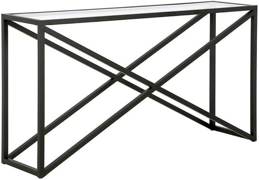 Calix 55'' Wide Rectangular Console Table in Blackened Bronze