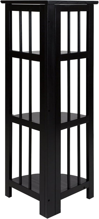 Casual Home 4 tier Corner Folding Bookcase, Black