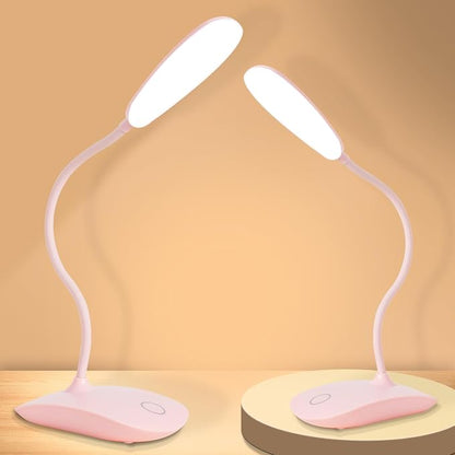Battery Powered Desk Lamp, Portable Lamps Rechargeable 3 Color Modes Touch Control Stepless Dimming, Wireless Desk Lamp with 2000mAh, Small LED Table Light for Dorm Study Office Bedroom,Pink(2-PACK)