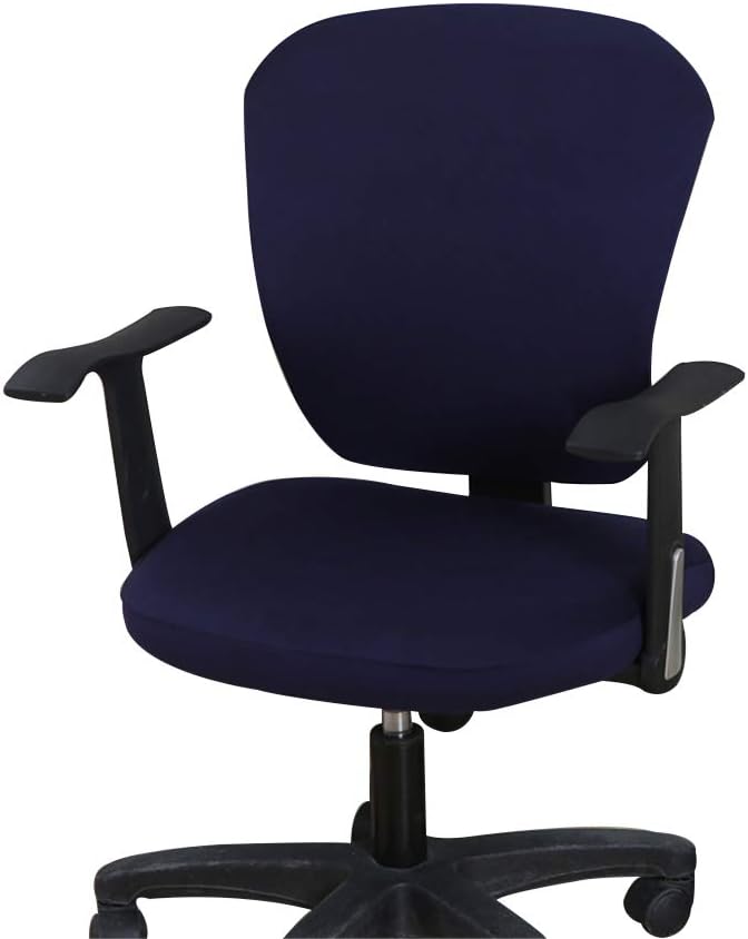 Jinzio Computer Office Chair Cover - Split Protective & Stretchable Cloth Polyester Universal Desk Task Chair Chair Covers Stretch Rotating Chair Slipcover, Navy