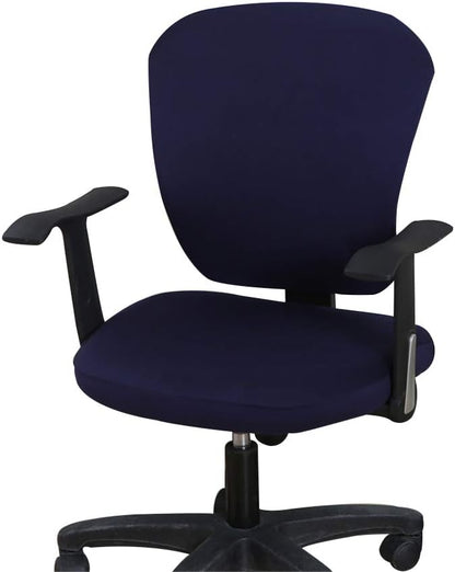Jinzio Computer Office Chair Cover - Split Protective & Stretchable Cloth Polyester Universal Desk Task Chair Chair Covers Stretch Rotating Chair Slipcover, Navy