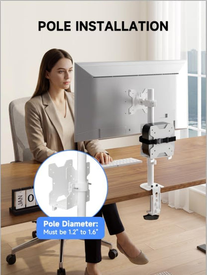 suptek Thin Client Mount Bracket Adjustable Mini PC Mount Bracket,CPU VESA Under Desk and Monitor Arm Computer Holder, Black, ZJJ002W