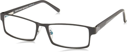 Foster Grant Men's Sawyer Multifocus Rectangular Reading Glasses, Black/Transparent, 54 mm + 3