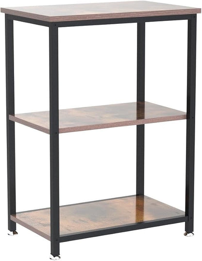 VECELO Tall End Side Table,30" Height Nightstand with 3-Tier Storage Shelf for Living Room Bedroom Office Hallway Study