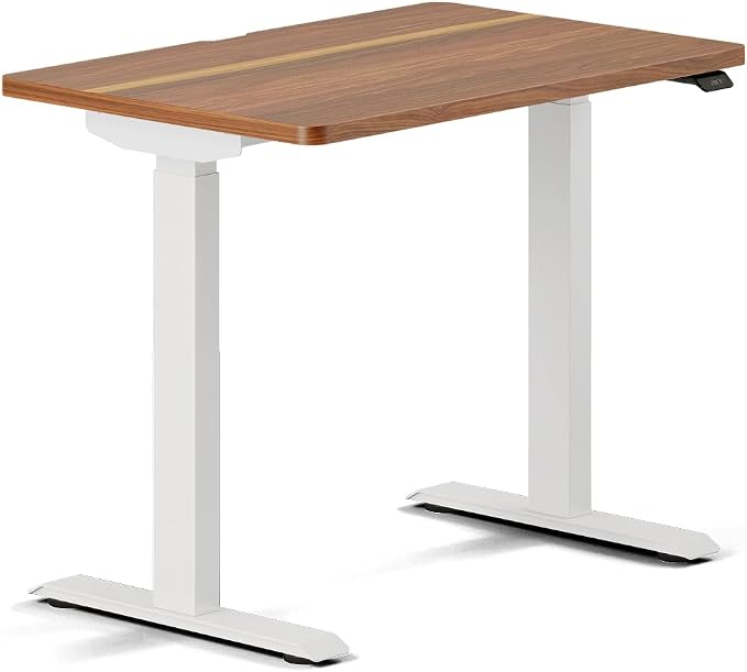 Branch Duo Standing Desk 36 Inches - Adjustable Standing Desk with 20” Range - OLED Control Panel - Frameless Design & Compact Size Suitable for Many Spaces - White Base - Walnut Top