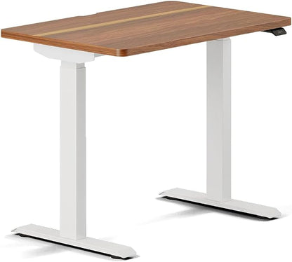 Branch Duo Standing Desk 36 Inches - Adjustable Standing Desk with 20” Range - OLED Control Panel - Frameless Design & Compact Size Suitable for Many Spaces - White Base - Walnut Top