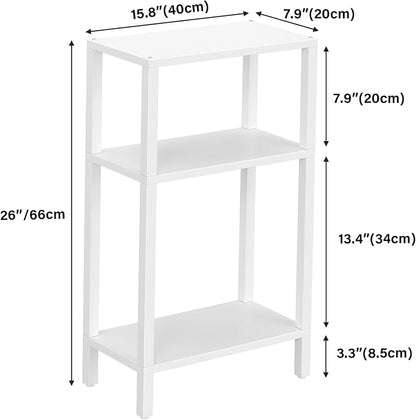 TUTOTAK Small Side Table, Narrow End Table, Skinny Sofa Table, Slim Nightstand, Couch Table, Living Room, Bed Room, White TB01BW077