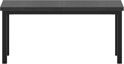 Modern Simple Table with Thick Tabletop, 47 Inch Small Computer Desk, Gaming Desk with Adjustable Feet, Study Writing Table for Home Office Work, Black