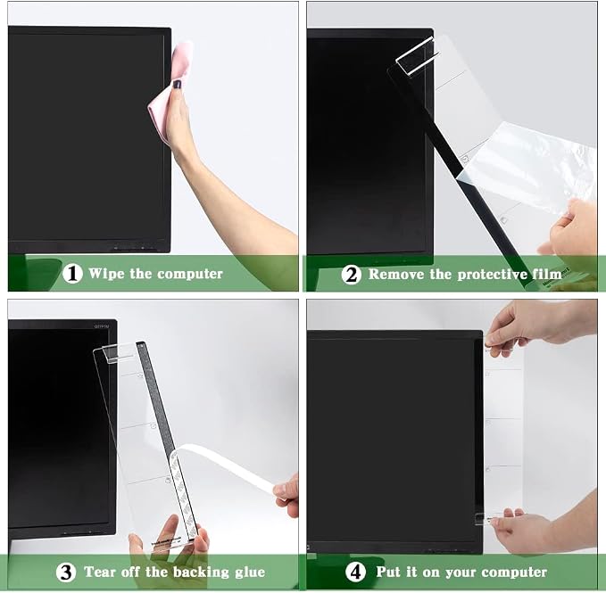 Office Desk Accessories Computer Monitor Memo Board Multifunction Message Board Computer Sticky Note Holder Office Supplies Phone Holder Left and Right 2pcs Suitable for Office Home Work Desk