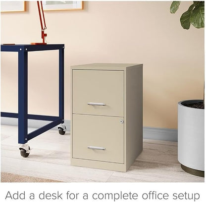 Scranton & Co Set of 2 18" D 2-Drawers Metal File Cabinet in Putty/Beige