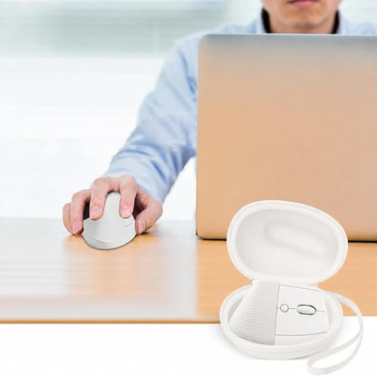 ANKHOH Case for Logitech Lift Vertical Ergonomic Mouse, Travel Carrying Holder Storage Box for Logi Wireless Bluetooth Cordless Upright Mouse - Bag Only (White)