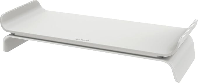 Leitz Ergo 65040085 Adjustable Monitor Stand with 2 Height Settings, 20.8 x 11.2 x 48.3 cm, Light Grey